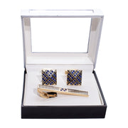 Men's Textured Bar Cufflink Tie-Bar Set
