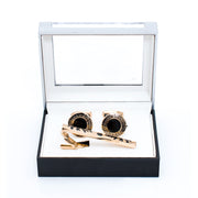 Men's Textured Bar Cufflink Tie-Bar Set
