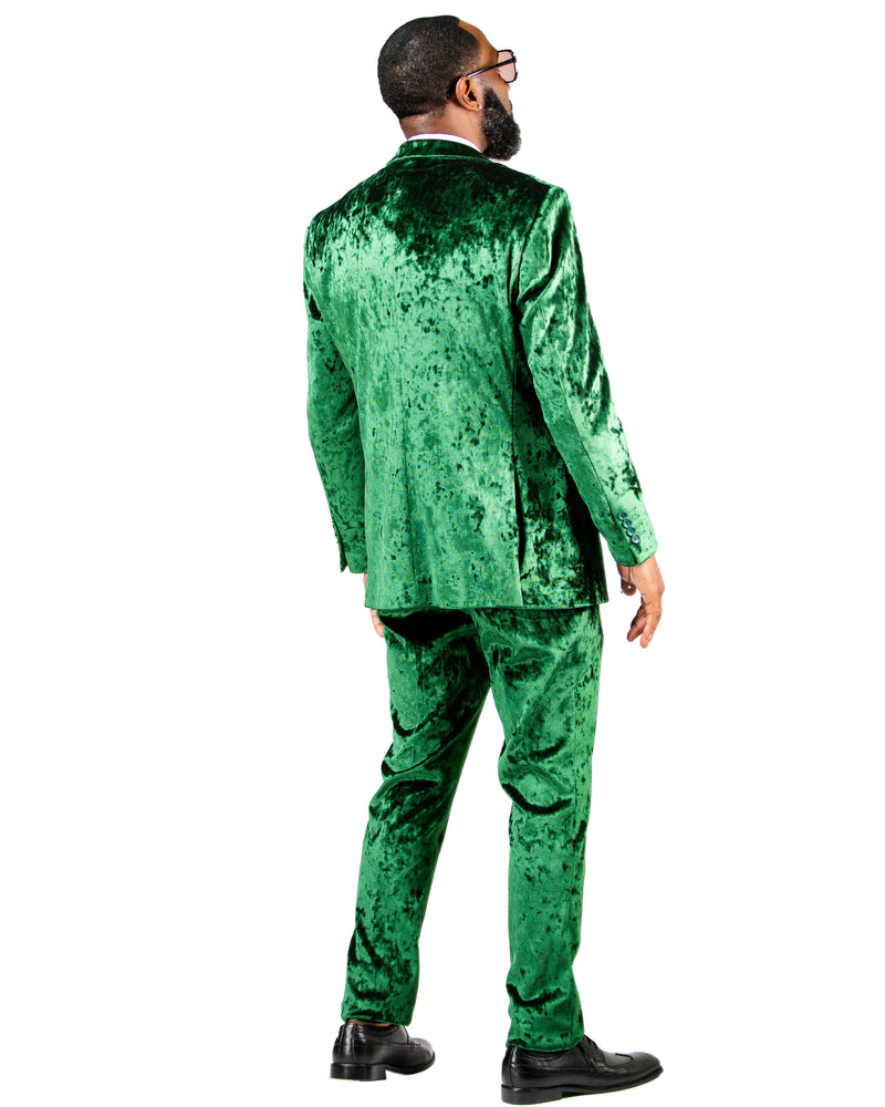 Emerald 3-Piece Slim-Fit Crushed Velvet Tuxedo