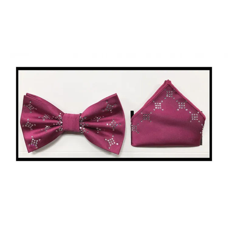 Patterned Rhinestone Bow Tie and Hanky