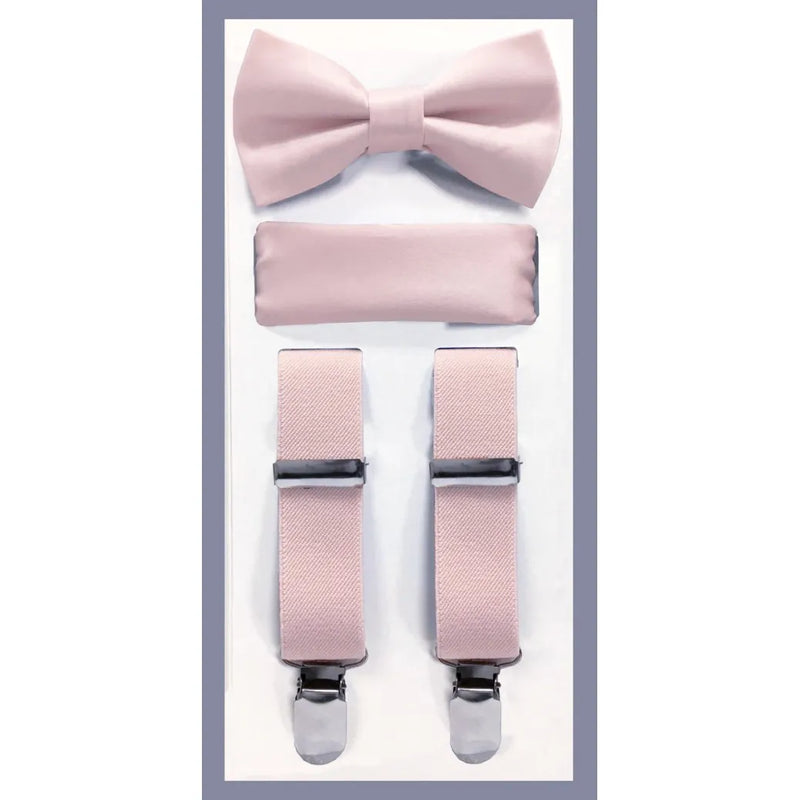 Kid's Clip Suspender Set w/ Bow Tie & Hanky