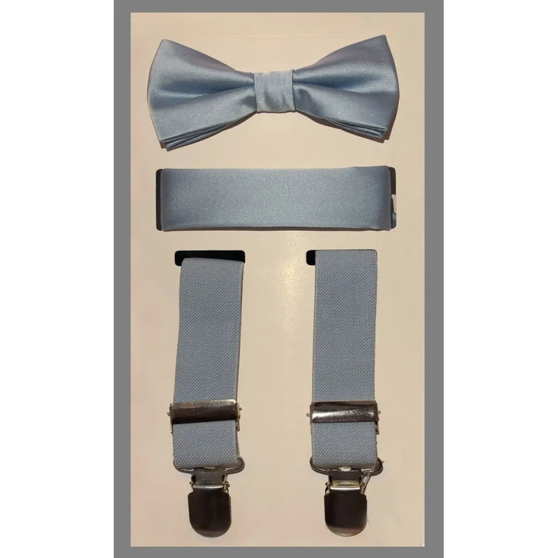Kid's Clip Suspender Set w/ Bow Tie & Hanky