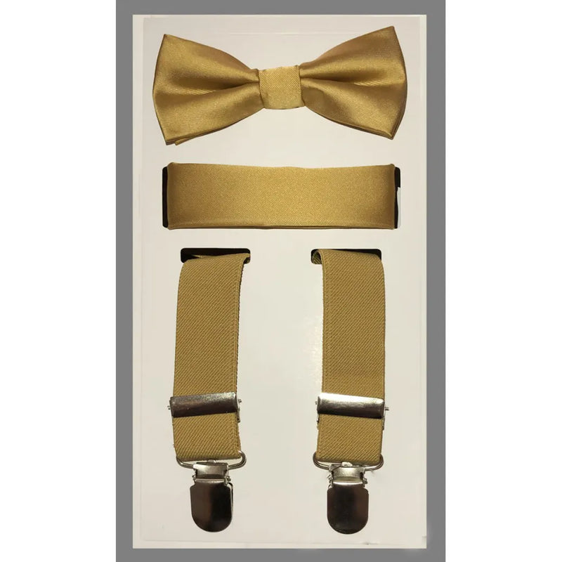 Kid's Clip Suspender Set w/ Bow Tie & Hanky