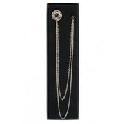 Men's Long Chain Jeweled Star Brooch Lapel Pin