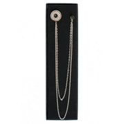 Men's Long Chain Jeweled Brooch Lapel Pin