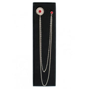 Men's Long Chain Jeweled Brooch Lapel Pin
