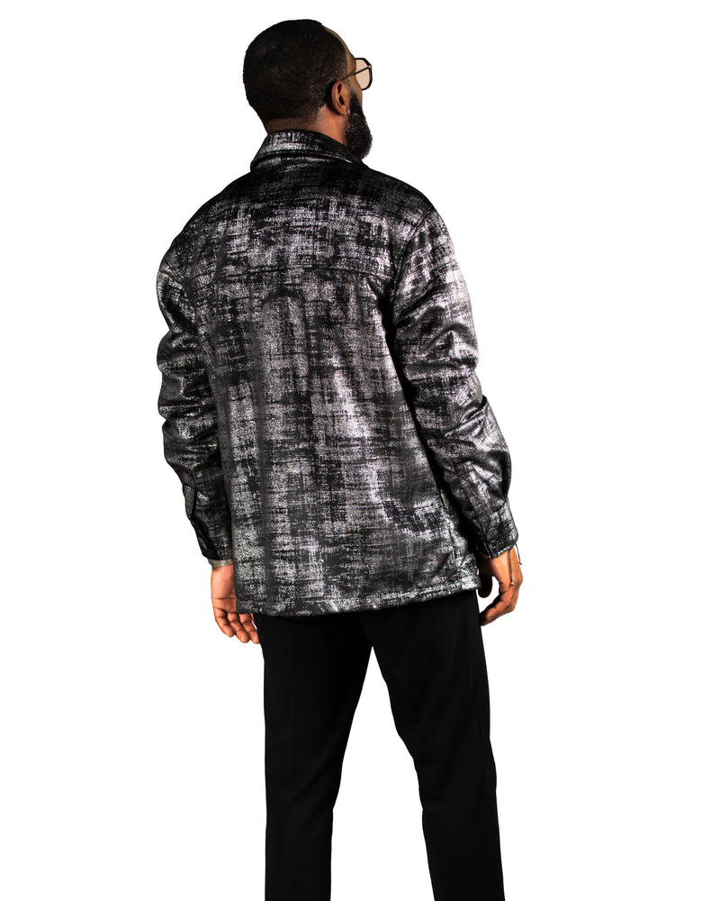 Silver Distressed Metallic Jacket