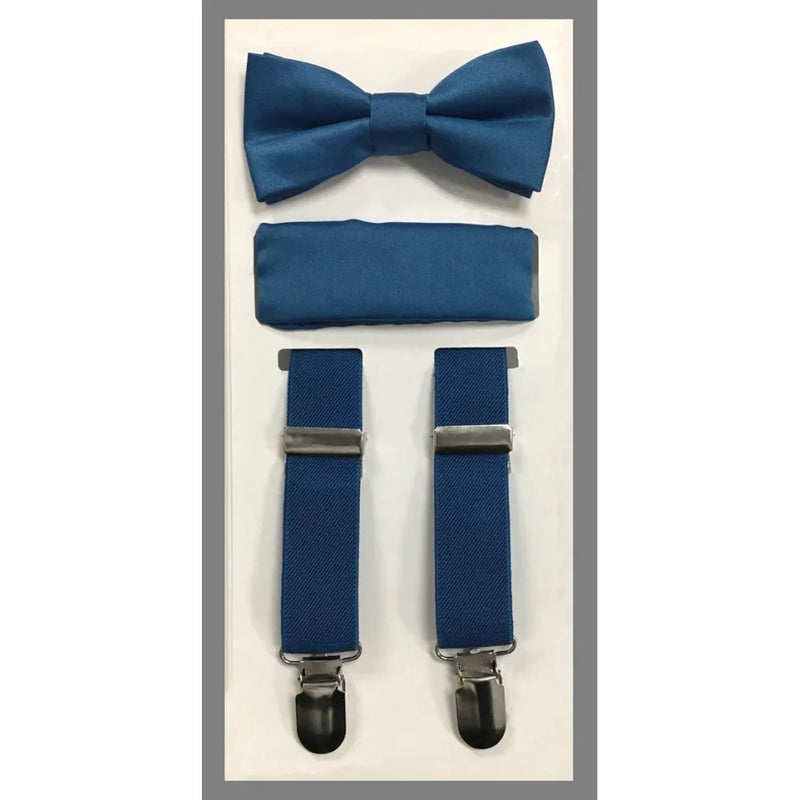 Kid's Clip Suspender Set w/ Bow Tie & Hanky