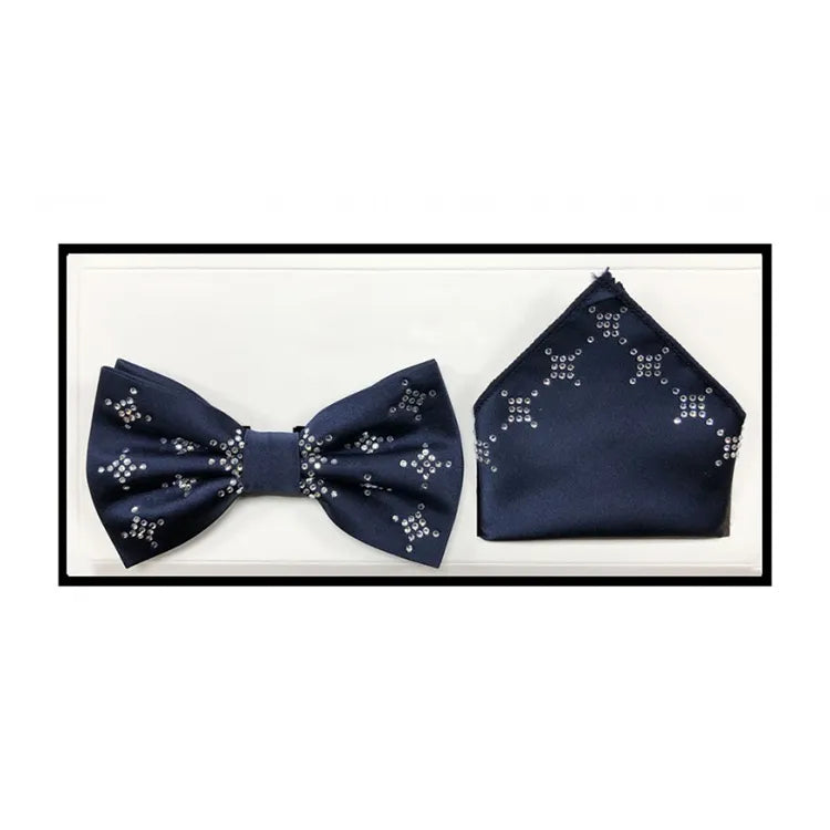 Patterned Rhinestone Bow Tie and Hanky