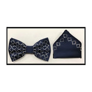 Men's Rhinestone Bow-Tie And Handkerchief Set