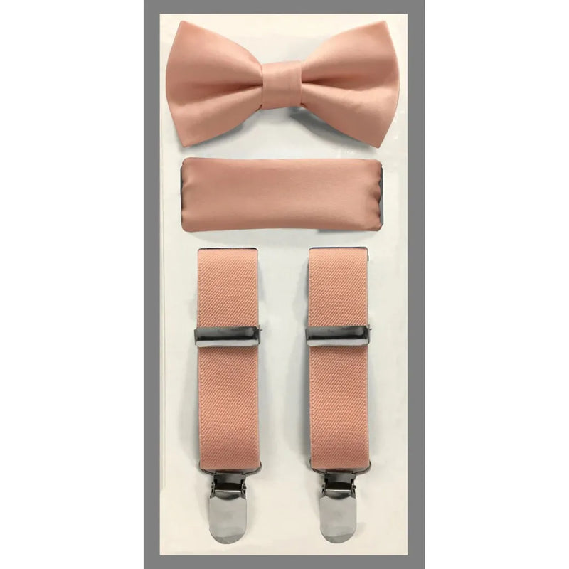 Kid's Clip Suspender Set w/ Bow Tie & Hanky
