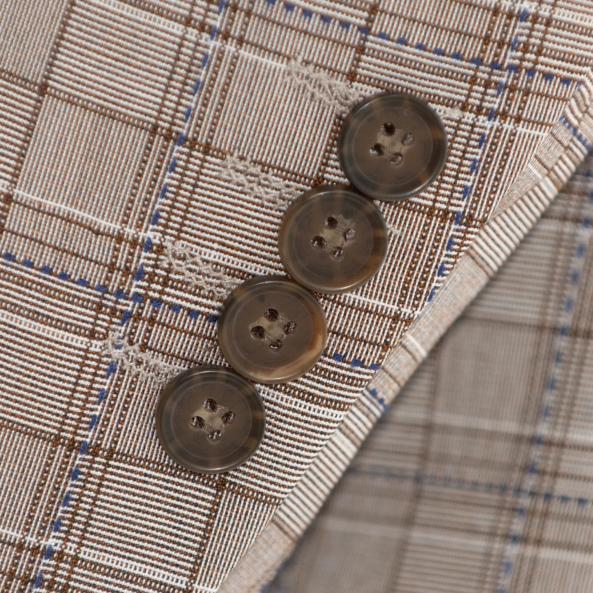 Taupe Plaid 3-Piece Tailored-Fit Suit