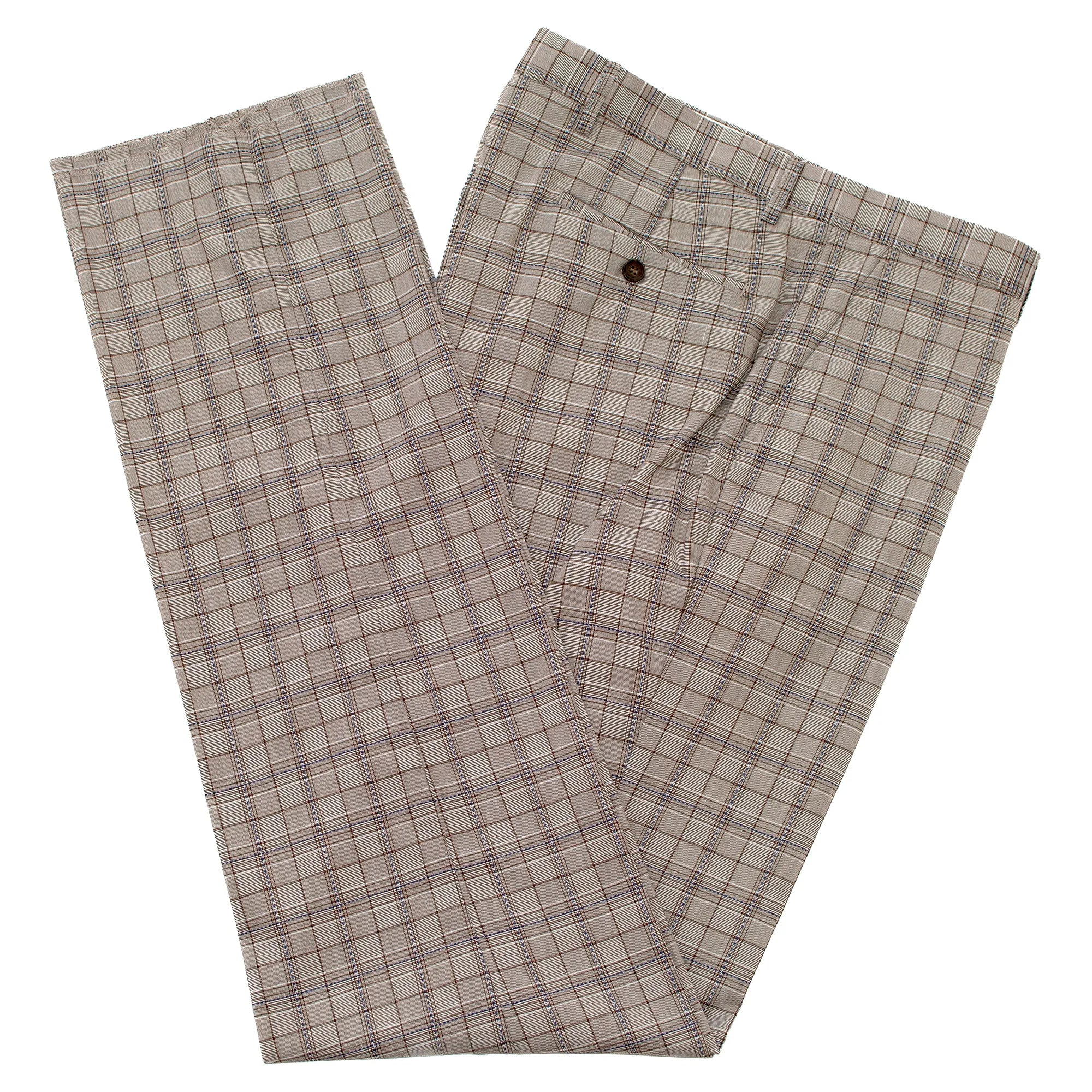 Taupe Plaid 3-Piece Tailored-Fit Suit