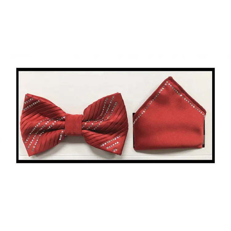 Rhinestone Studded Bow Tie and Hanky