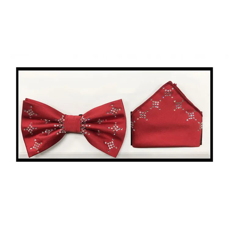 Patterned Rhinestone Bow Tie and Hanky