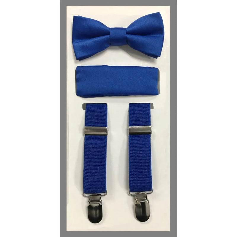 Kid's Clip Suspender Set w/ Bow Tie & Hanky