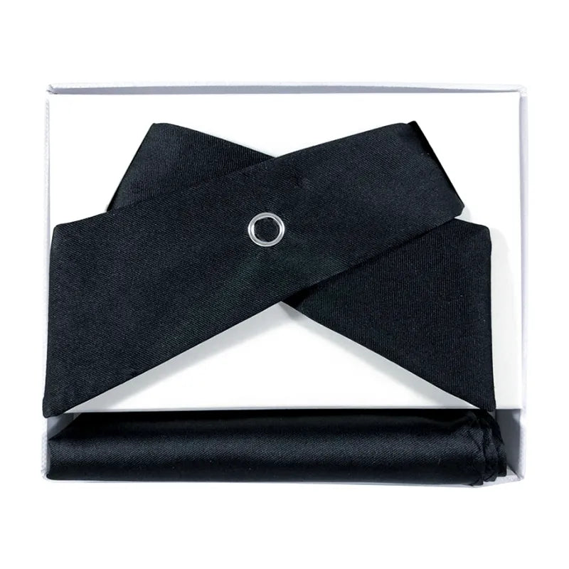 Satin Twist Bow Tie with Handkerchief
