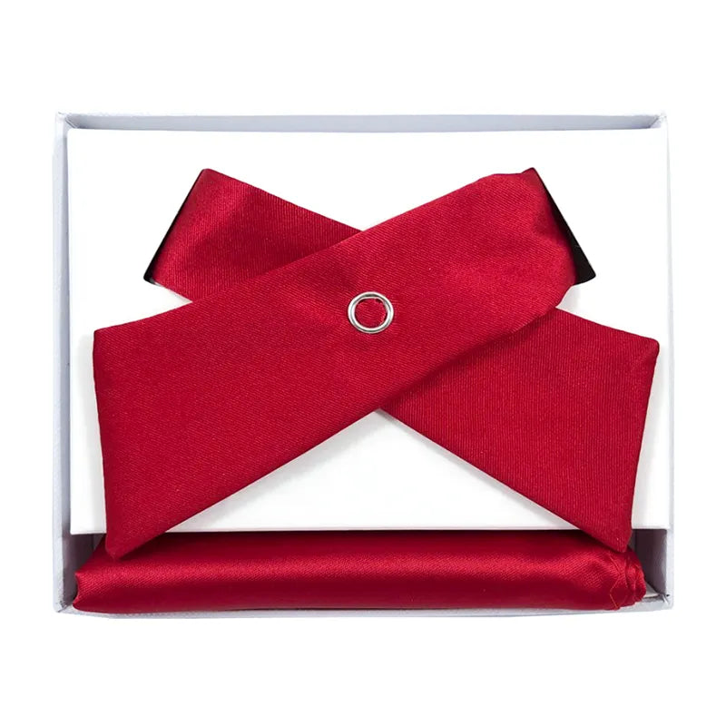 Satin Twist Bow Tie with Handkerchief