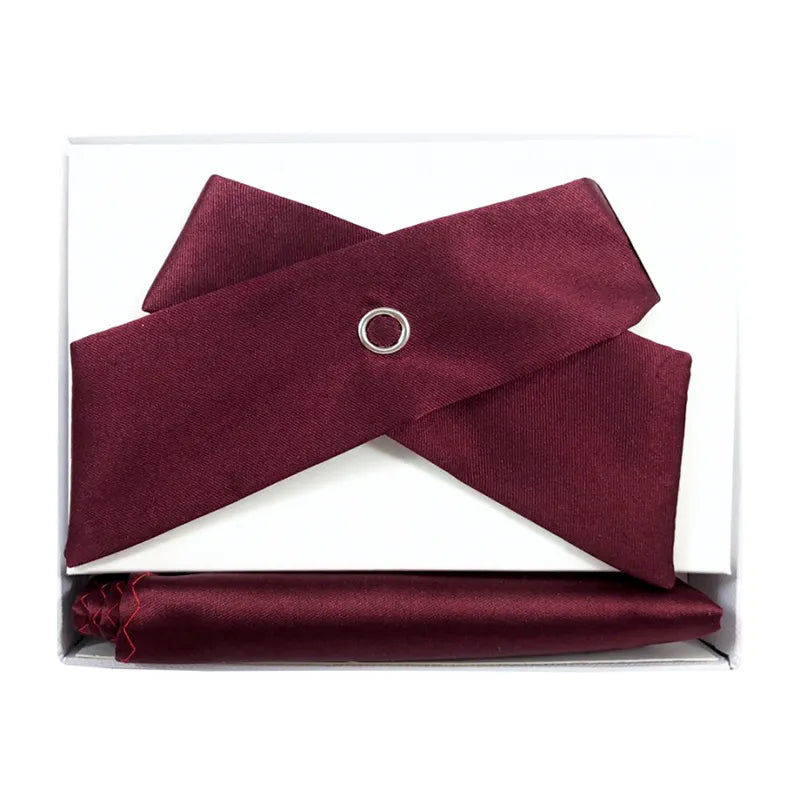 Satin Twist Bow Tie with Handkerchief