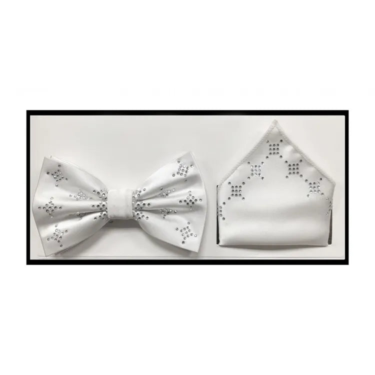 Patterned Rhinestone Bow Tie and Hanky