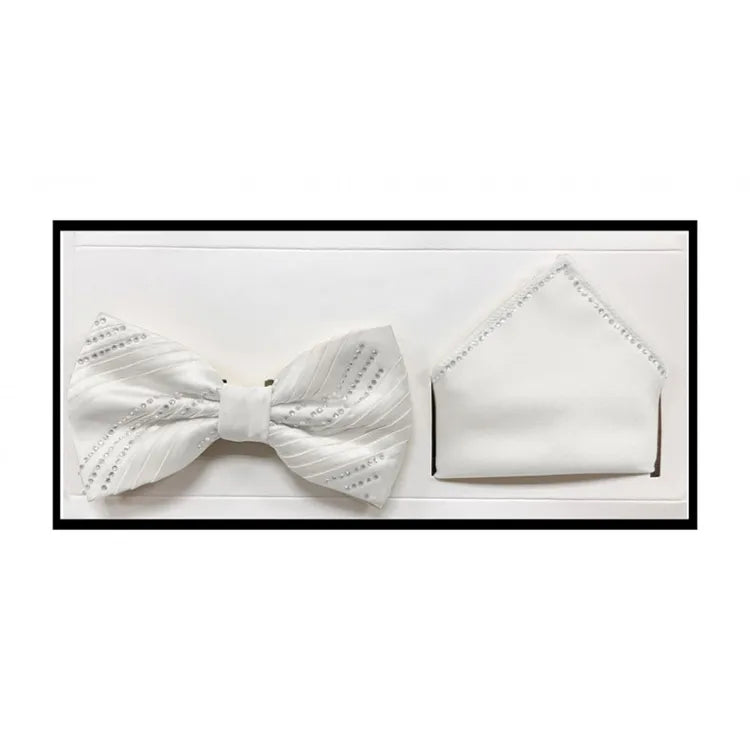 Rhinestone Studded Bow Tie and Hanky