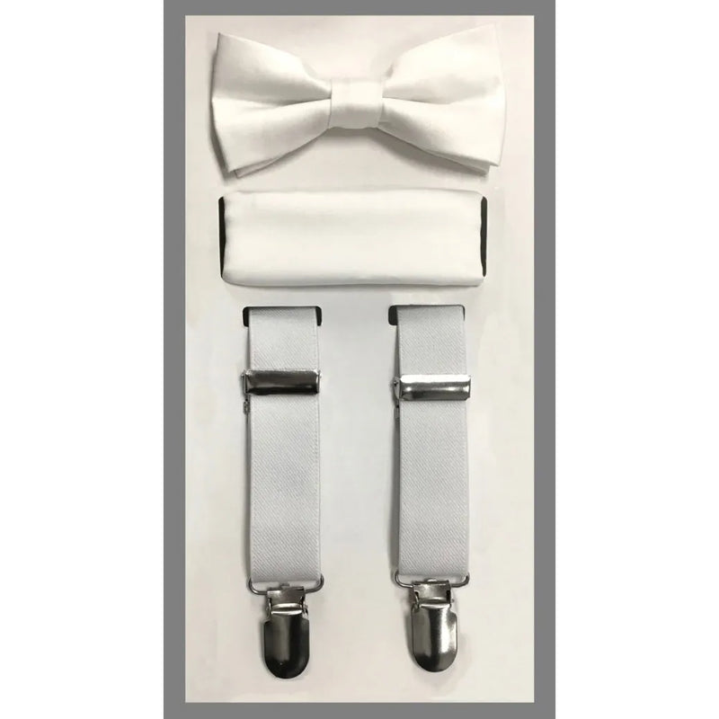 Kid's Clip Suspender Set w/ Bow Tie & Hanky