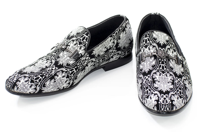 Silver Patterned Designer Bit Loafer