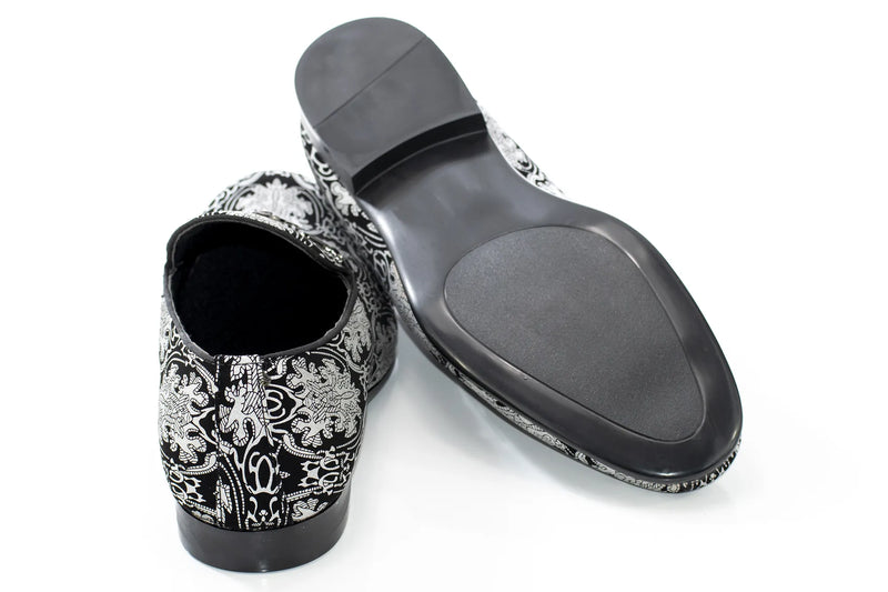 Silver Patterned Designer Bit Loafer