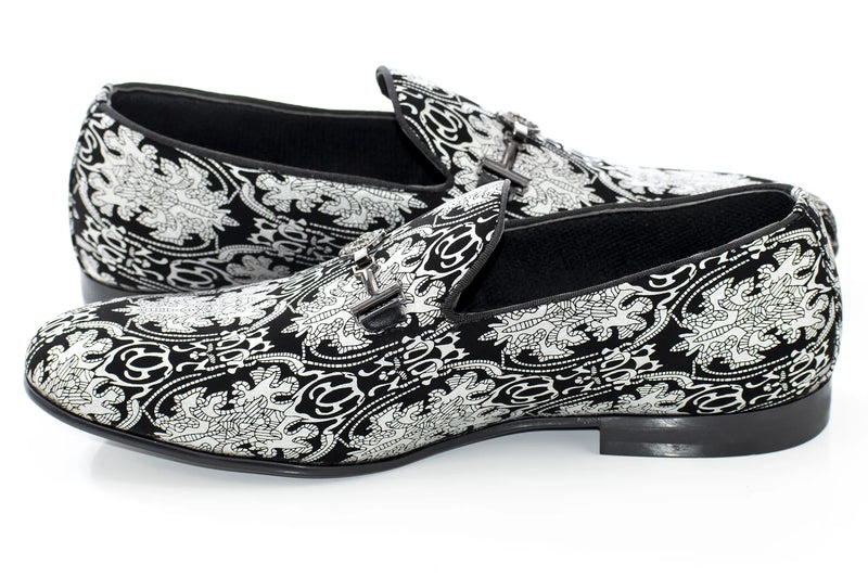 Silver Patterned Designer Bit Loafer