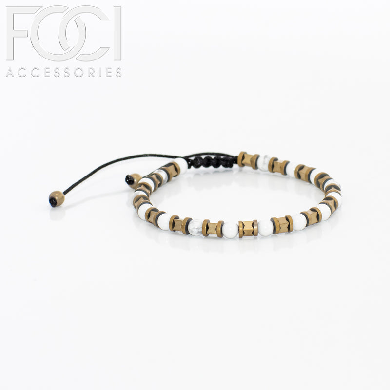 Unisex Triple Spaced Beaded Bracelet