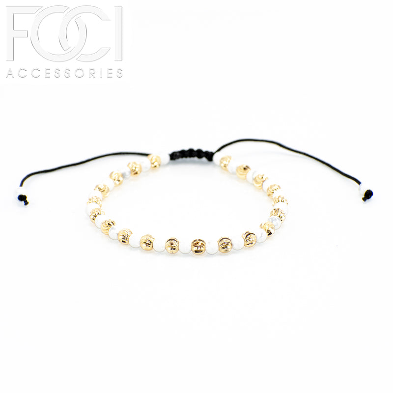 Unisex Gold and Colored Beaded Bracelet