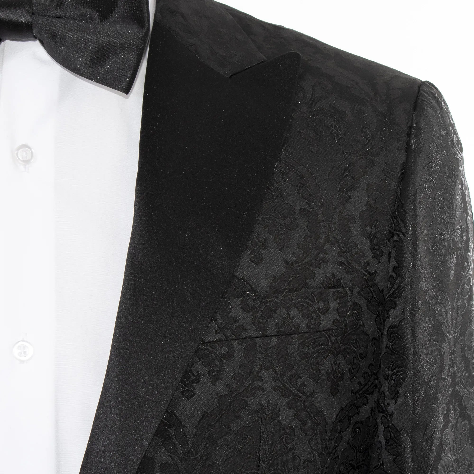 Black Damask Slim-Fit Jacket