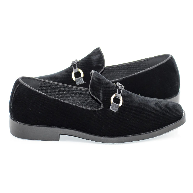 Black Velvet Designer Kid's Loafer