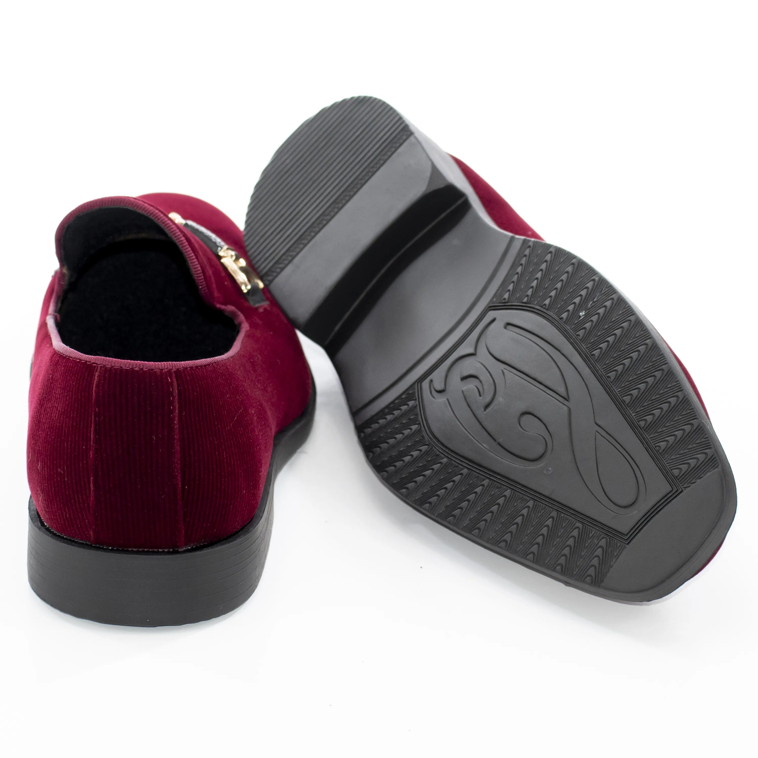 Red Velvet Slip-On Buckle Kid's Shoe