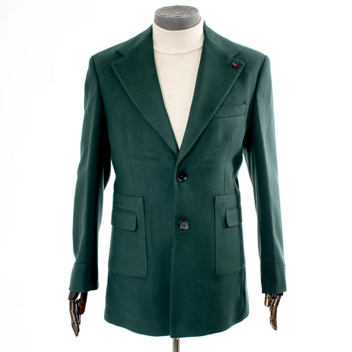 Men's Forest Green Wool Overcoat