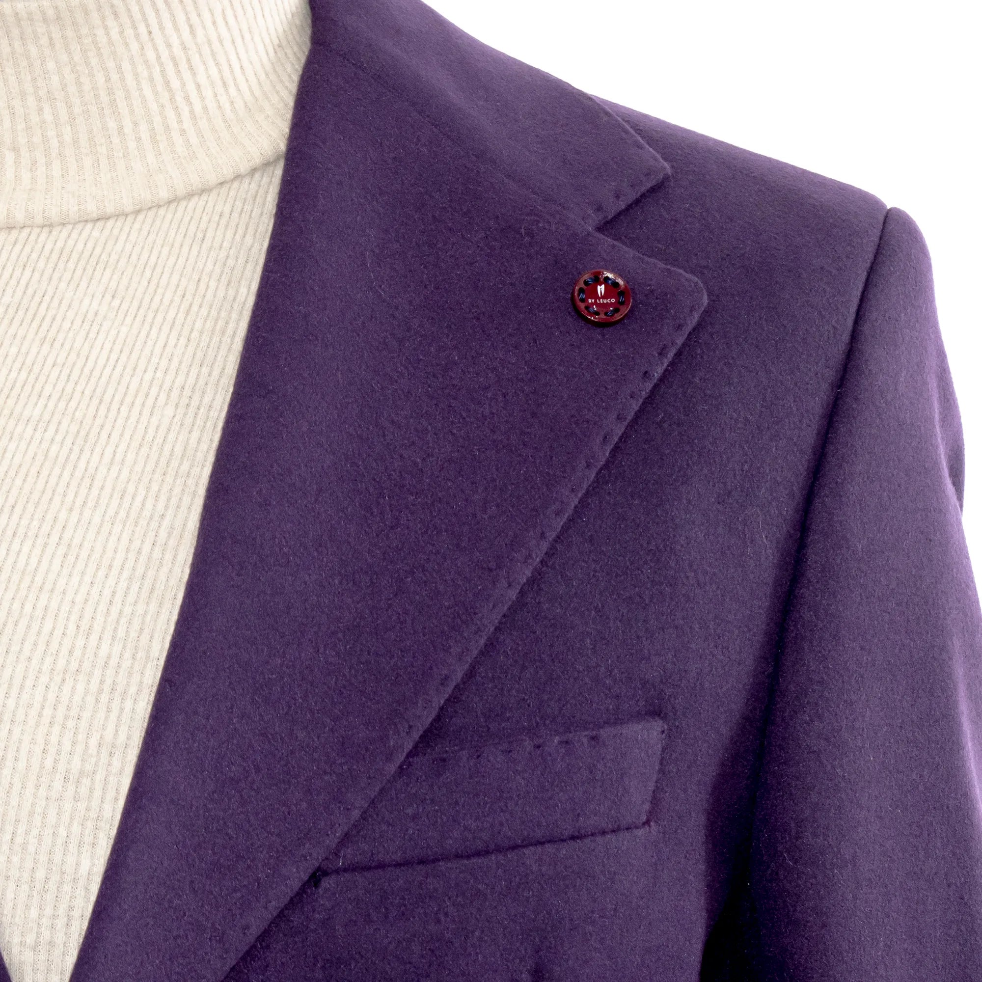 Men's Purple Wool Overcoat