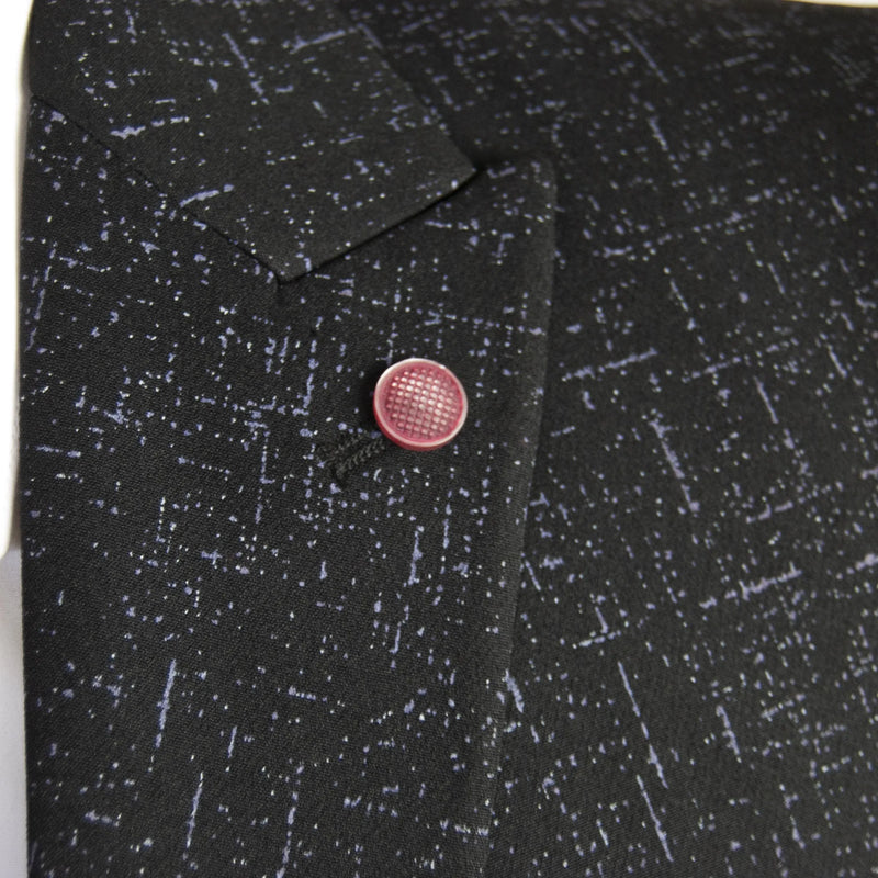 Black and White Splash 3-Piece Slim-Fit Suit