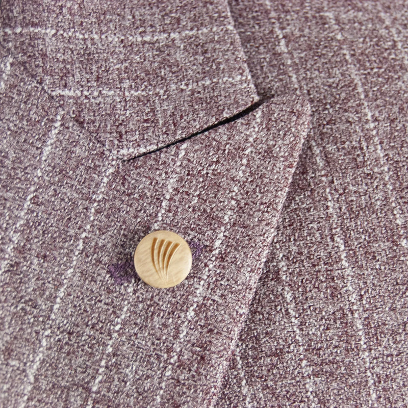 Burgundy Pinstripe 3-Piece Slim-Fit Suit