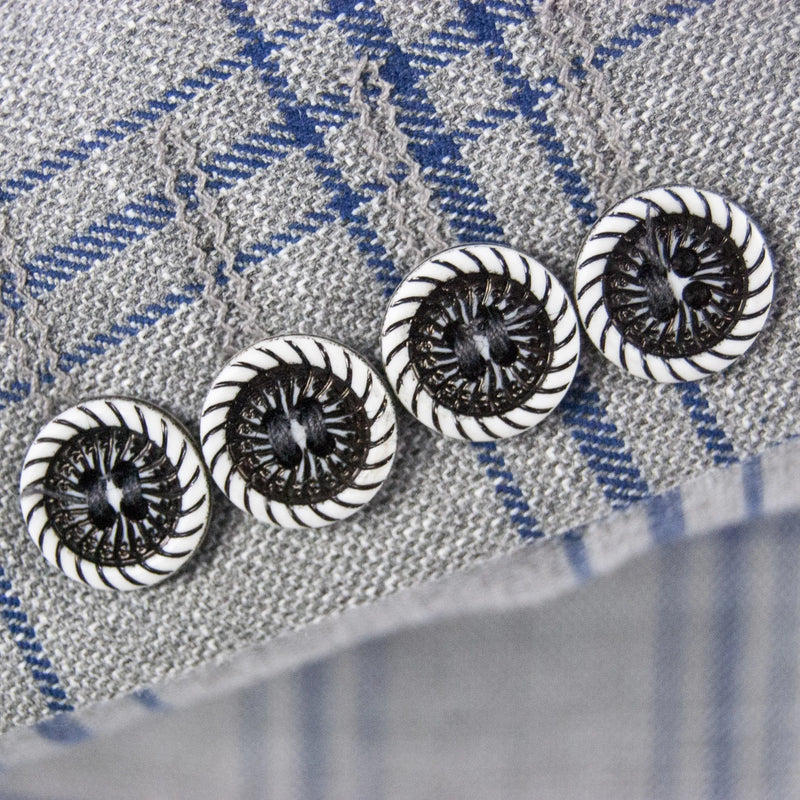 Gray Plaid 3-Piece Slim-Fit Suit