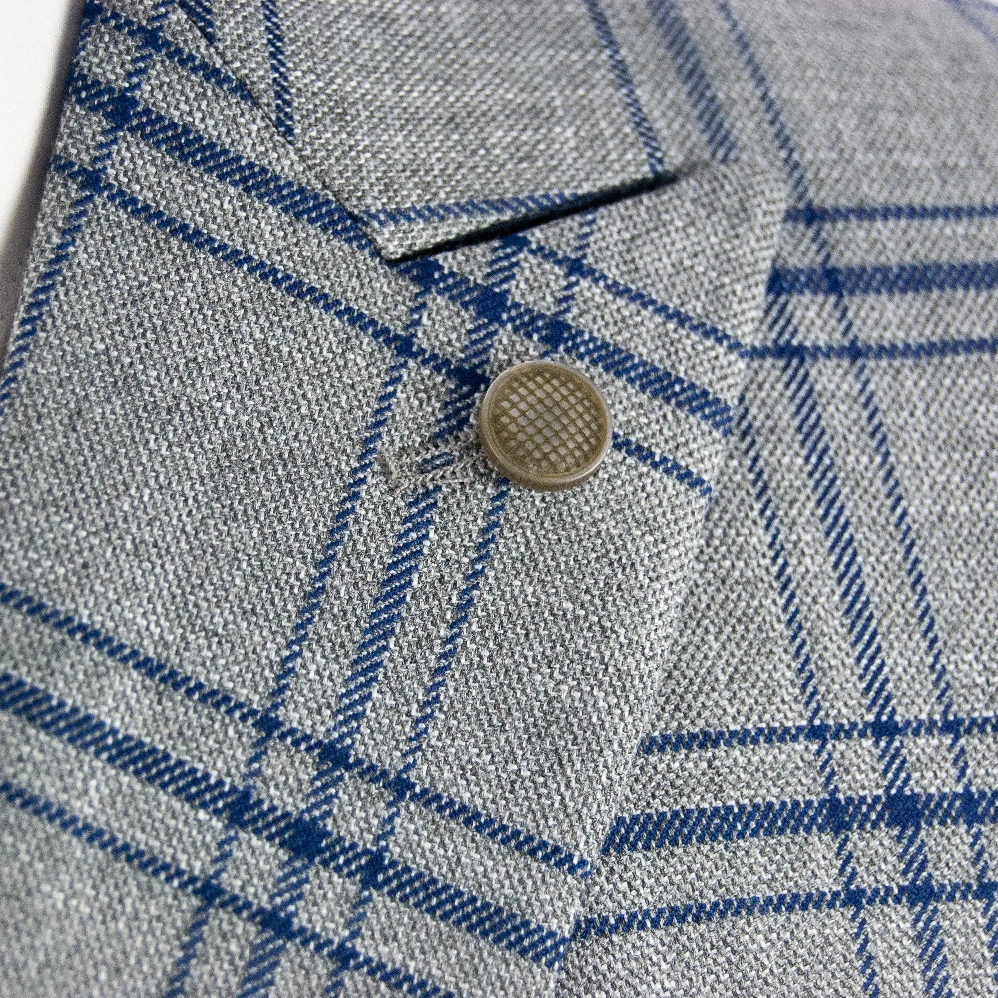 Gray Plaid 3-Piece Slim-Fit Suit