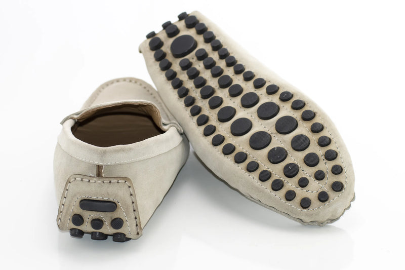 Beige Suede Penny Loafer - Back, Sole