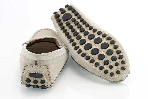 Beige Suede Penny Loafer - Back, Sole