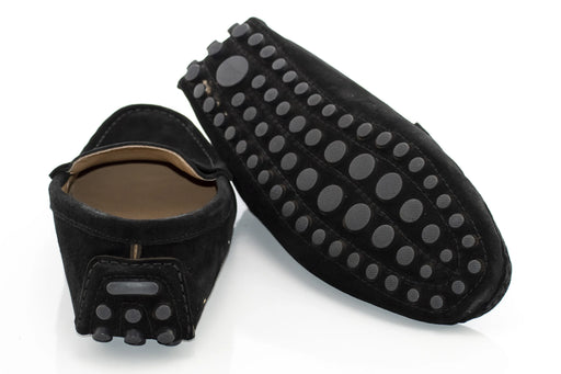 Black Suede Penny Loafer - Back, Sole