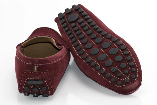 Burgundy Suede Penny Loafer - Back, Sole
