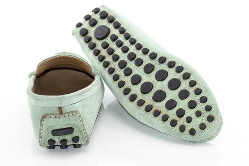 Mint Suede Penny Loafer - Back, Sole