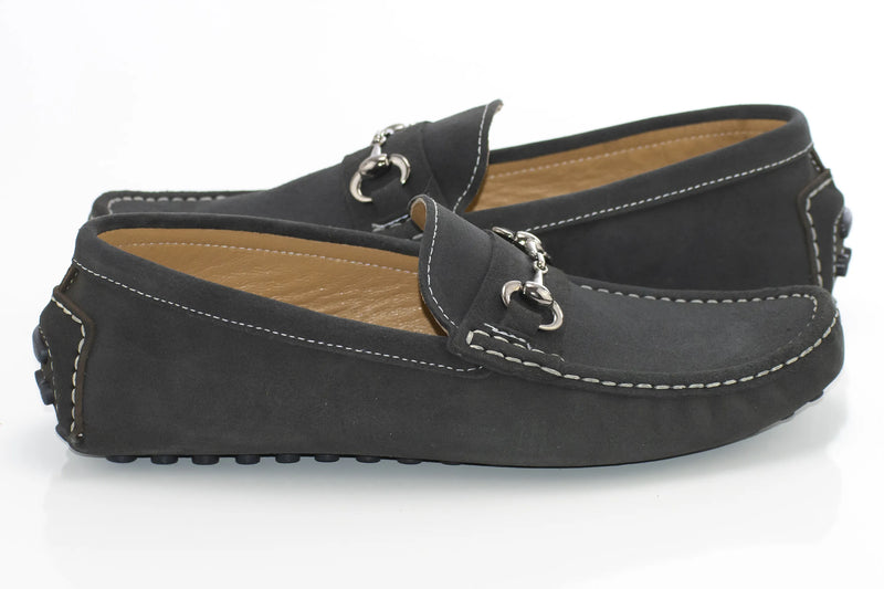 Men's Gray Moc-Toe Bit Loafer Dress Shoe