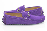 Men's Purple Suede Leather Oval Bit Dress Loafer Shoe