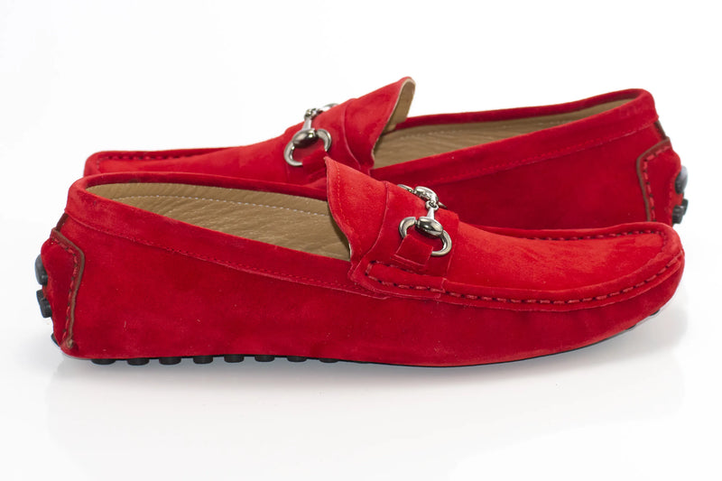 Men's Red Moc-Toe Bit Loafer Dress Shoe