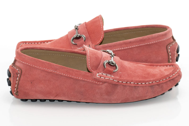 Men's Rose Pink Moc-Toe Bit Loafer Dress Shoe