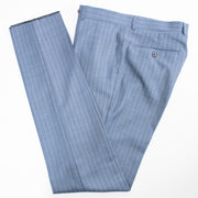 Men's Blue 2-Piece Double-Breasted 6-Button Suit With Pinstripes